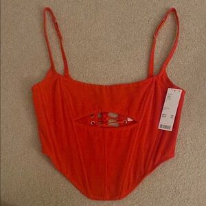 Urban Outfitters orange/red corset top (L)